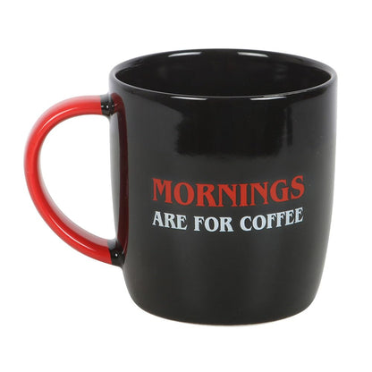 Something Different Wholesale Mornings are for Coffee Mug | Bold Black Red & White Design | 350ml Capacity | Microwave & Dishwasher Safe | Fun Gift for Coffee Lovers | Adventure Ready Mug