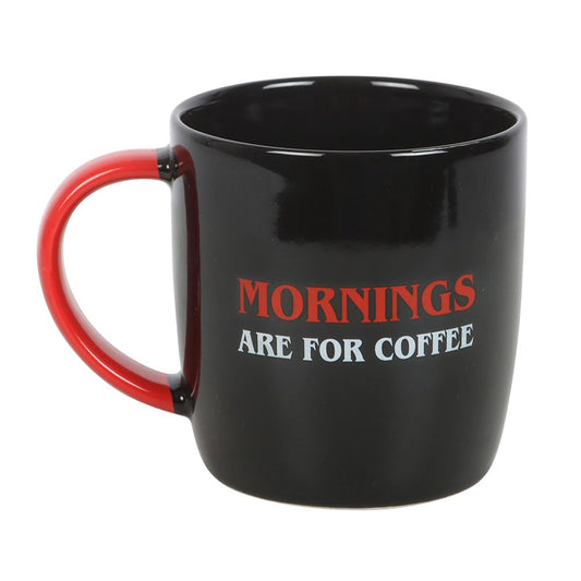 Something Different Wholesale Mornings are for Coffee Mug | Bold Black Red & White Design | 350ml Capacity | Microwave & Dishwasher Safe | Fun Gift for Coffee Lovers | Adventure Ready Mug