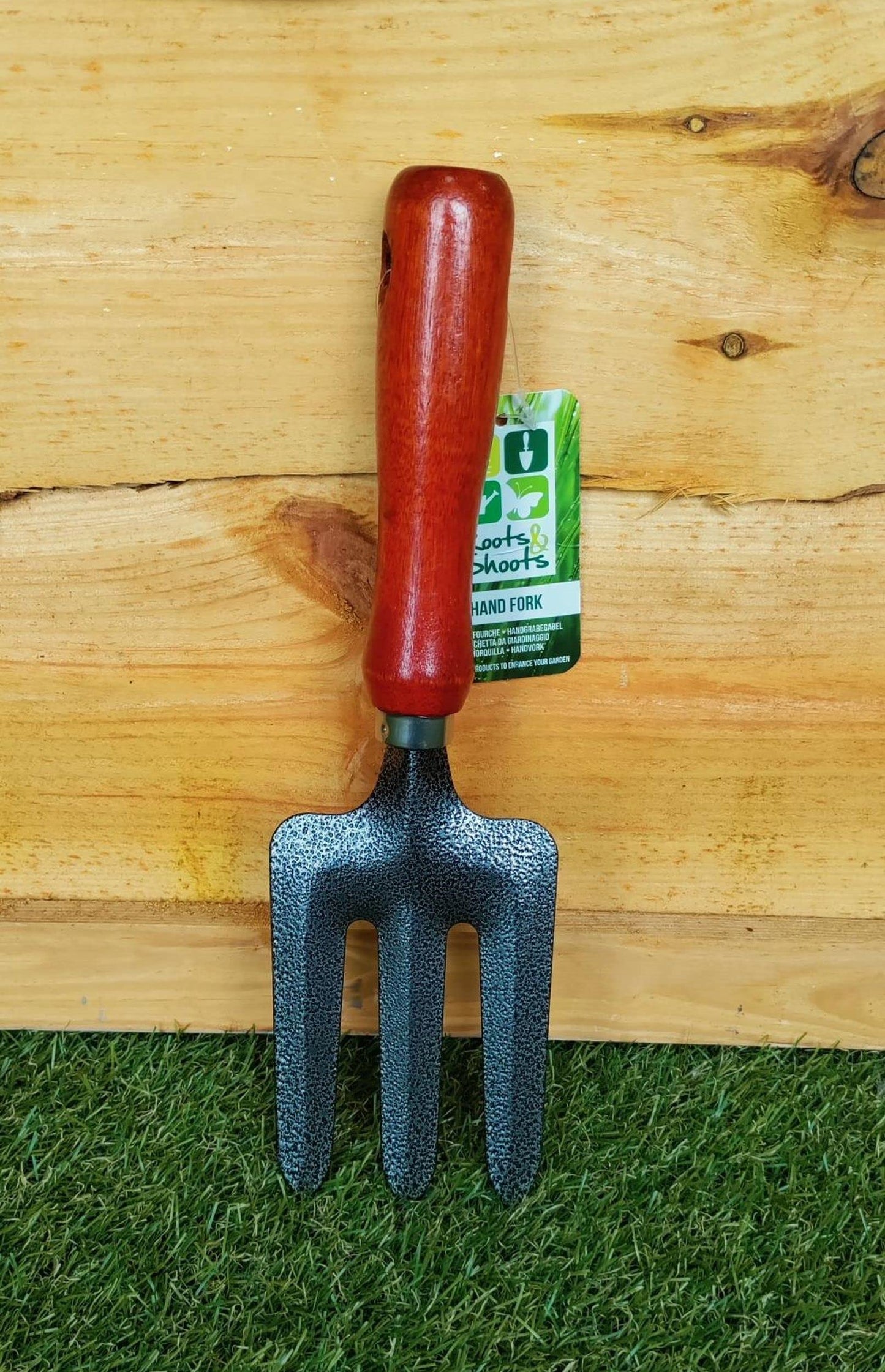 GARDEN HAND FORK WITH WOOD HANDLE