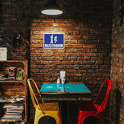 Kruzroyal MP465 Restroom Funny Novelty Retro Vintage Metal Wall Sign Plaque 20cm x 15cm