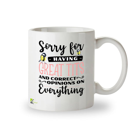 Kruzroyal Funny Great Tits Mug | Birdwatching Gift for Women | Sarcastic Novelty Gift for Best Friend Her | Birthday Secret Santa 11oz