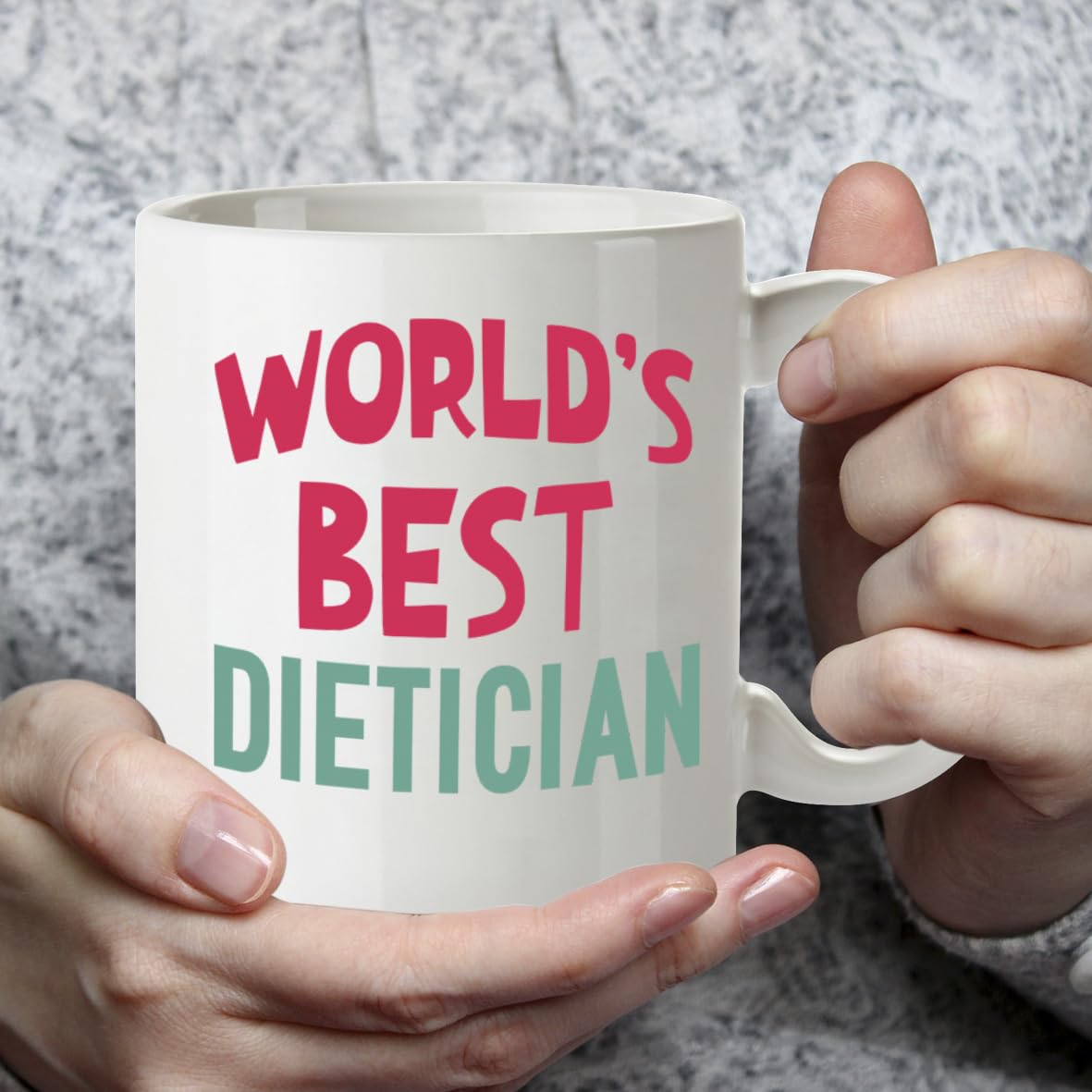 Kruzroyal DZ882 World's Best Dietician Mug 11oz - White Ceramic Cup for Nutritionist, Health Coach - Thank You, Birthday, Leaving Present