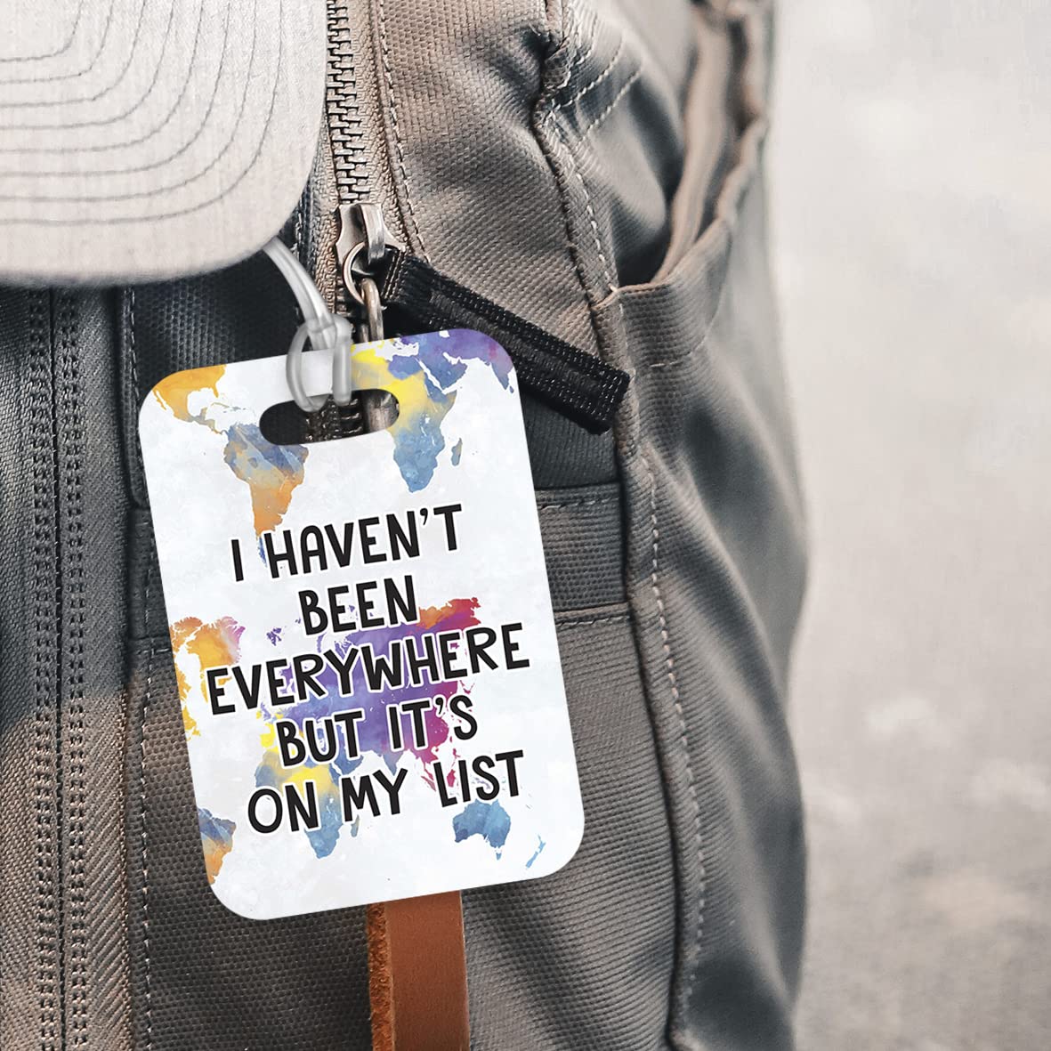 LT152 I Haven't Been Everywhere But It's On My List Novelty Funny Unique Designer Gift Glossy Plastic Suitcase Luggage Tag