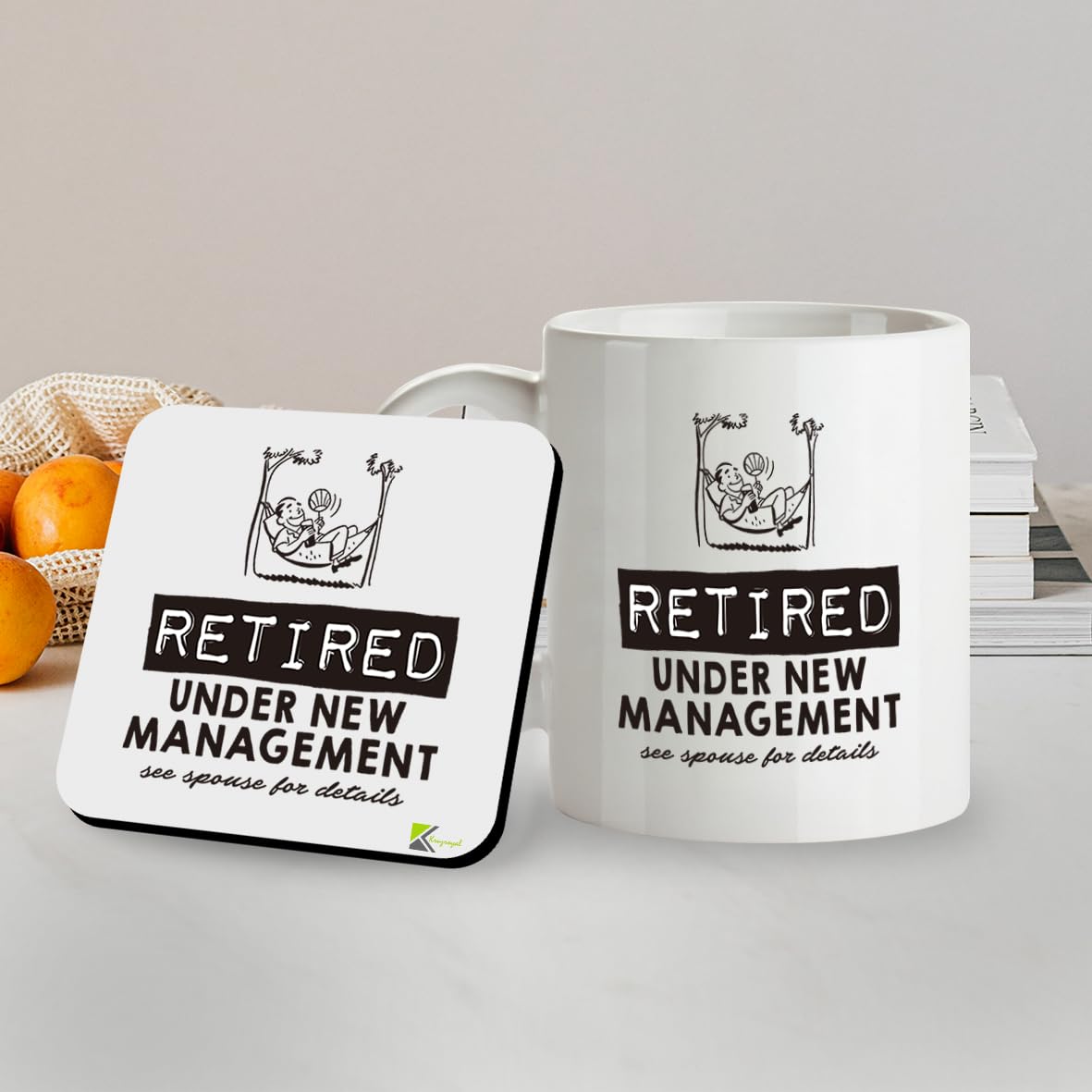 Kruzroyal SM008 Retired Under New Management, See Spouse for Details - Mug & Matching Coaster Set