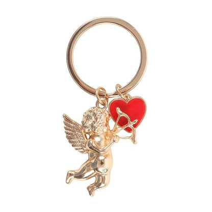Cupid’s Delivery Cherub Keyring | Enamel Valentine’s Keychain | Cute Cupid Accessory for Keys or Bags | Pocket-Sized Love Token | Romantic Gift for Her or Him