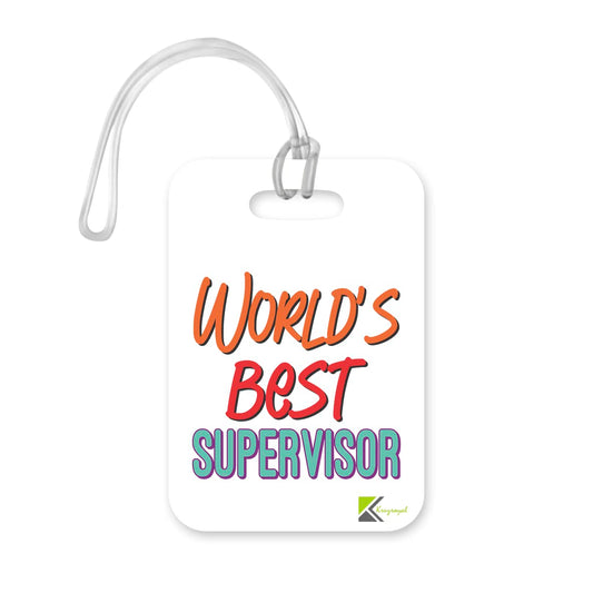 LT496 World's Best Supervisor Novelty Funny Unique Designer Gift, Suitcase, Glossy Plastic Luggage Tag for Supervisor