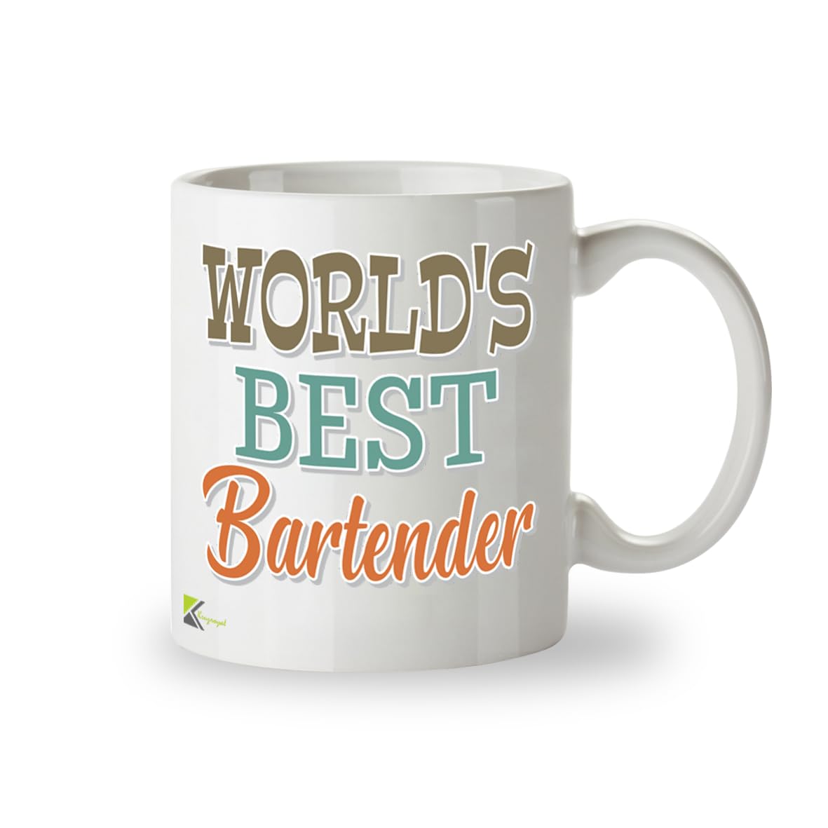 Kruzroyal DZ874 World's Best Bartender Mug 11oz - White Ceramic Cup for Barman, Mixologist - Funny Birthday, Leaving or Thank You Present