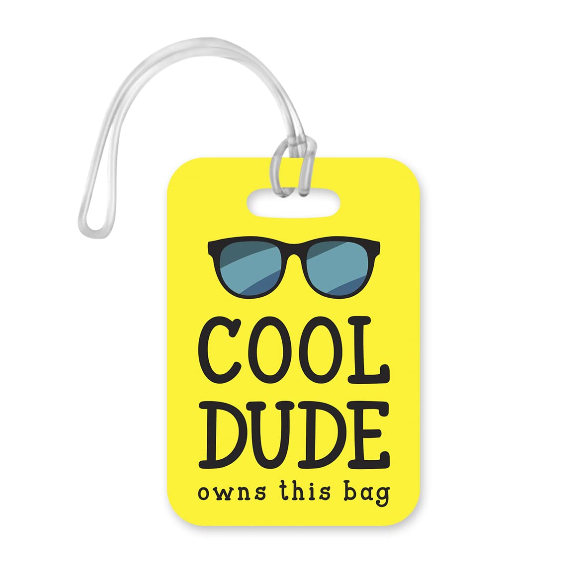 LT148 Cool Dude Owns This Bag Novelty Funny Unique Designer Gift Glossy Plastic Suitcase Luggage Tag