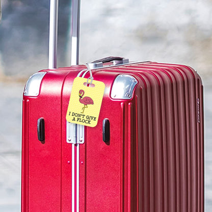 LT118 I Don't Give A Flock Novelty Funny Unique Designer Gift Glossy Plastic Suitcase Luggage Tag