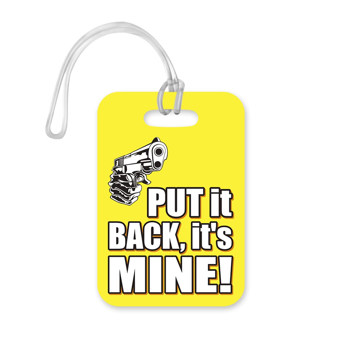 LT009 Put it Back, It's Mine! Novelty Funny Unique Designer Gift Glossy Plastic Suitcase Luggage Tag