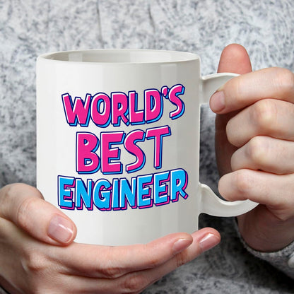 Kruzroyal DZ802 World's Best Engineer Mug - Funny Novelty Coffee Cup for Men Women - Thank You, Birthday, Gift for Engineering Student, Graduate, Professional