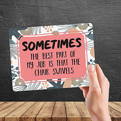 Kruzroyal MP307 Sometimes the best part of my job is that the chair swivels Funny Novelty Retro Vintage Metal Wall Sign Plaque 20cm x 15cm