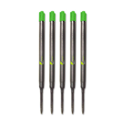 5 x Green Quality Refills Compatible for Parker Ballpoint Medium (Pack of 5 biro Refill)