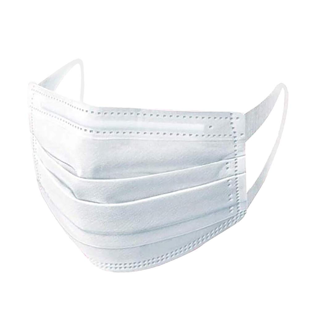 Dearly Filter Disposable White Face Protection Anti Dust Personal Protect Cover Mouth 3Ply Ear Loop (A, 10 PC)