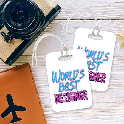 LT469 World's Best Designer Novelty Funny Unique Designer Gift, Suitcase, Glossy Plastic Luggage Tag for Designer