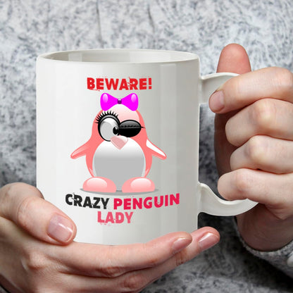 Kruzroyal Crazy Penguin Lady Funny Mug - Funny Novelty Great Gift Idea Coffee Tea Cup