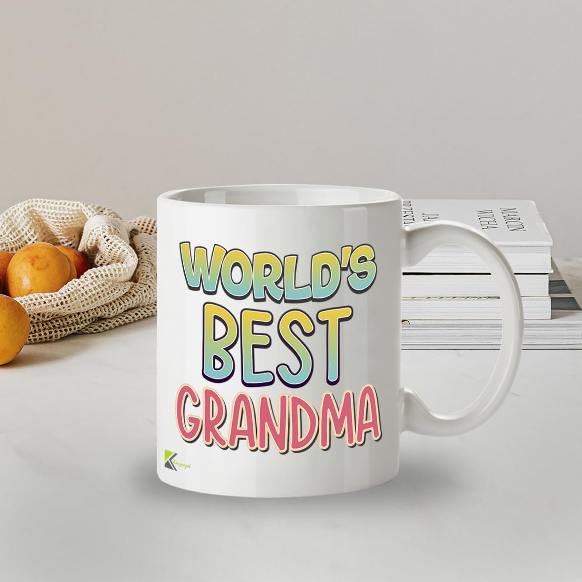 Kruzroyal DZ824 World's Best Grandma Mug 11oz - White Ceramic Coffee & Tea Cup for Nan, Nanny - Ideal Birthday or Mother's Day Present for Her