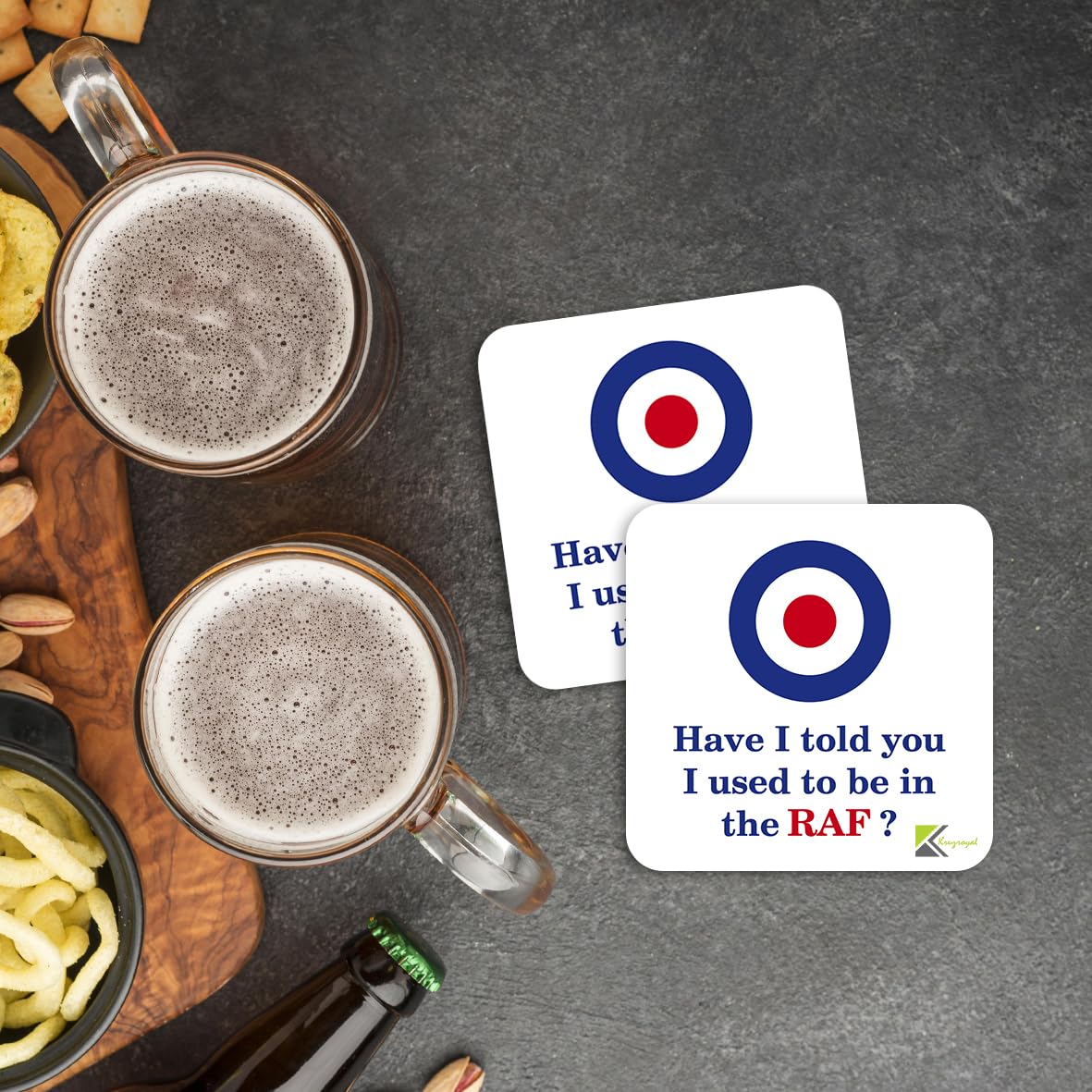 CS1049 Have i Told You i Used to be in The RAF? Novelty Funny Coffee Tea Drink Gift Glossy MDF Wooden Coaster Gift for Veteran, Dad, Grandad - Military Desk Accessory, Father's Day, Birthday Present