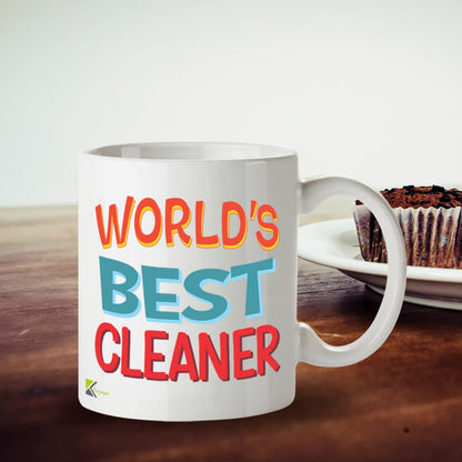 Kruzroyal DZ808 World's Best Cleaner Coffee Mug 11oz - Thank You Gifts for Cleaners Housekeeper Janitor - Funny Appreciation Novelty Cup for Men Women Birthday Christmas