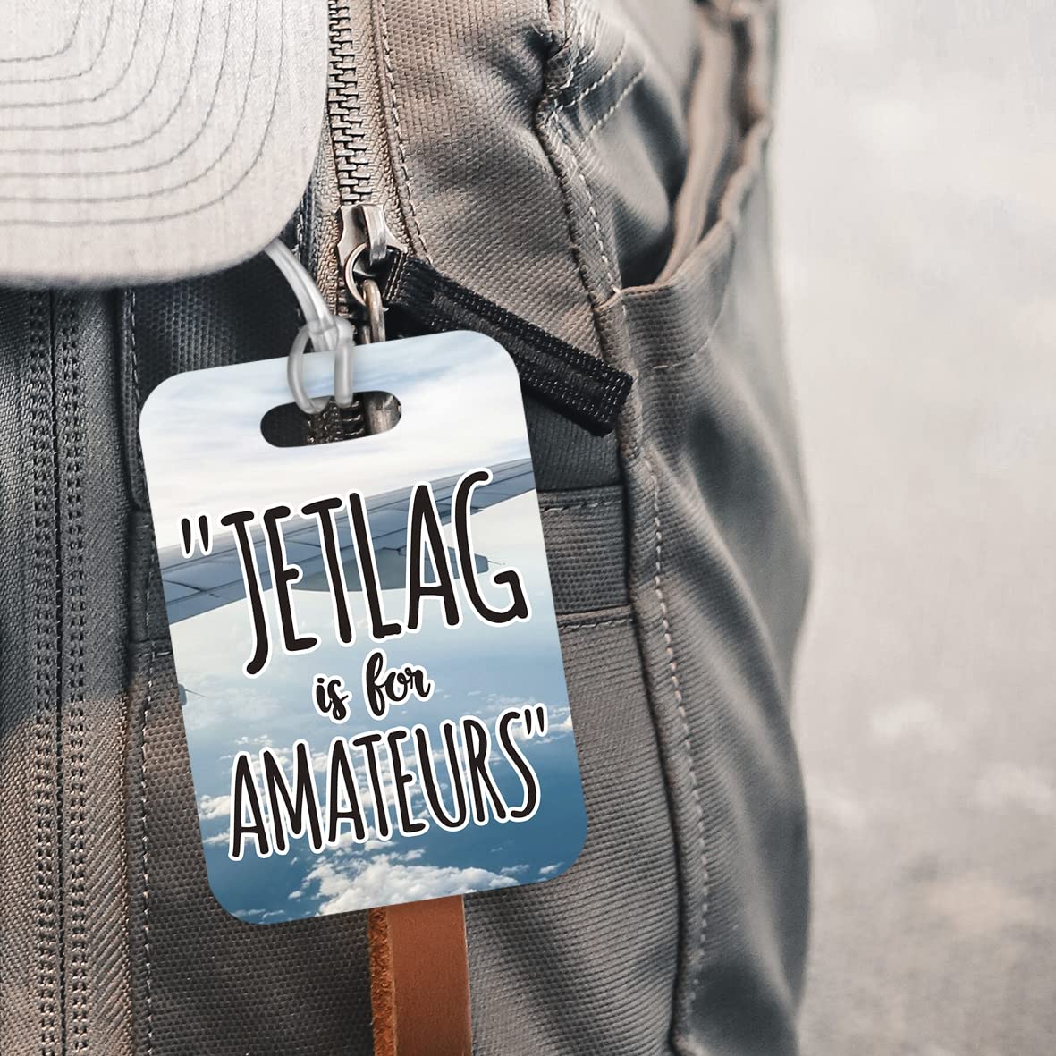 LT203 "Jetlag is for Amateurs" Novelty Funny Unique Designer Gift Glossy Plastic Suitcase Luggage Tag