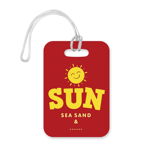 LT160 Sun Sea Sand & Novelty Funny Unique Designer Gift Glossy Plastic Suitcase Luggage Tag