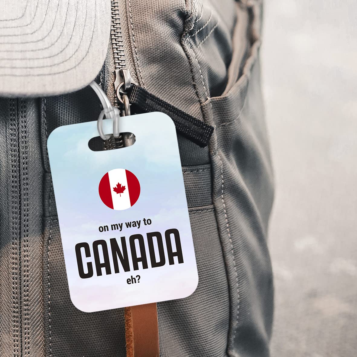 LT088 On My Way to Canada eh? Novelty Funny Unique Designer Gift Glossy Plastic Suitcase Luggage Tag