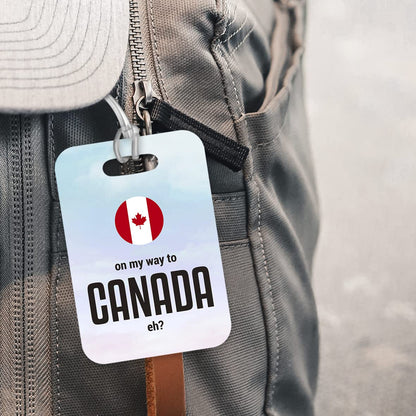 LT088 On My Way to Canada eh? Novelty Funny Unique Designer Gift Glossy Plastic Suitcase Luggage Tag