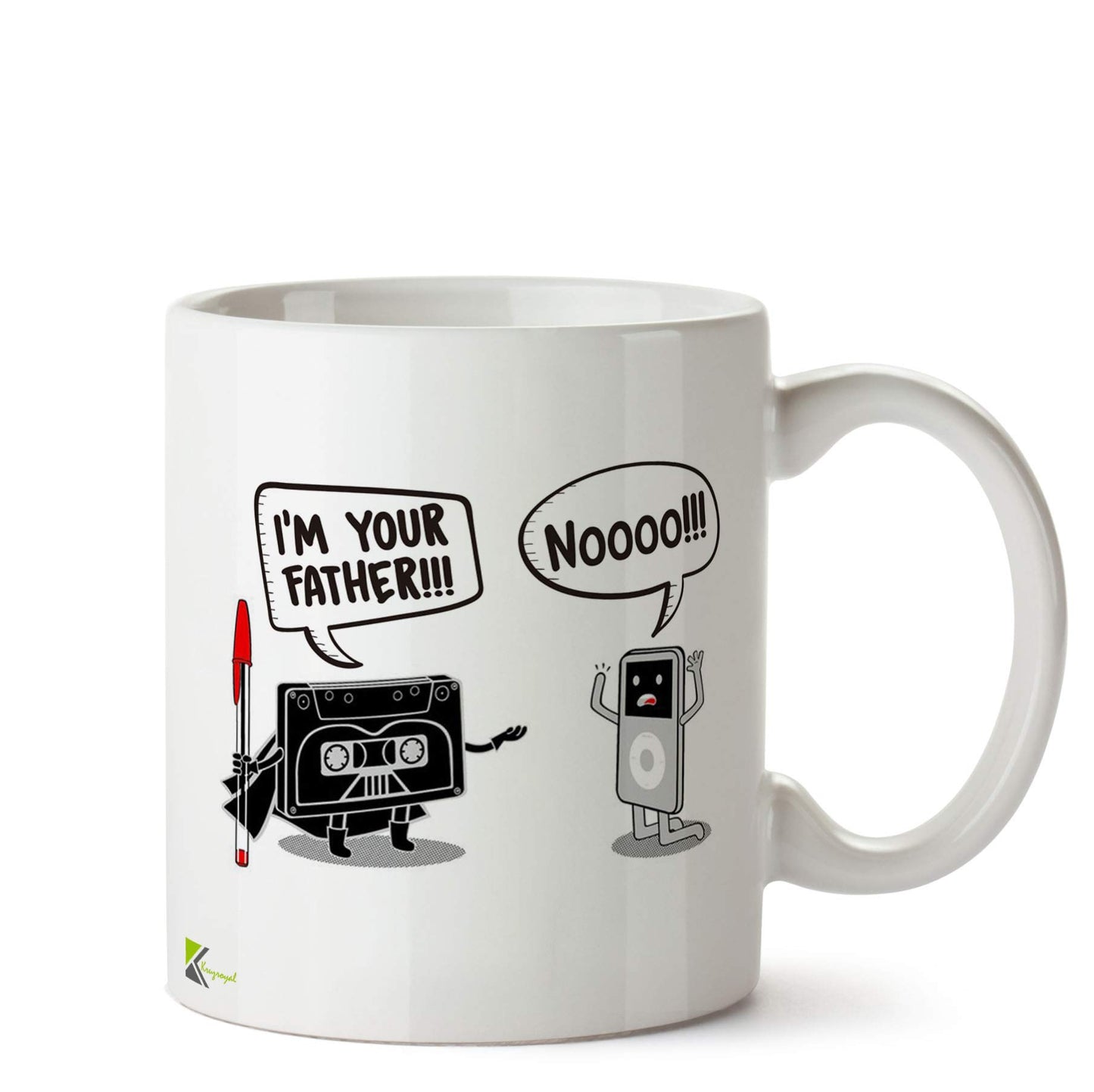 Kruzroyal DZ800 I'm Your Father (Cassette to mp3 Player) Funny Novelty Great Gift Idea Coffee Tea Ceramic Mug