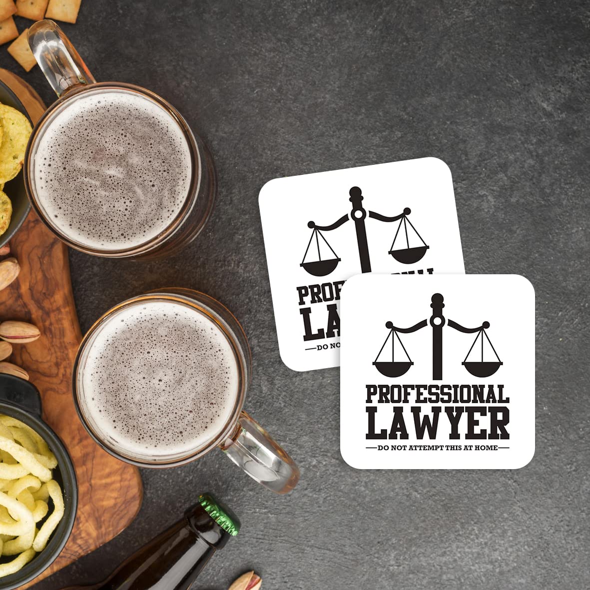 CS511 Professional Lawyer, do not Attempt This at Home Novelty Funny Coffee Tea Drink Gift Glossy MDF Wooden Coaster