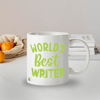 Kruzroyal DZ821 World's Best Writer Mug 11oz - White Ceramic Coffee & Tea Cup for Authors, Novelists - Unique Gift for Him or Her