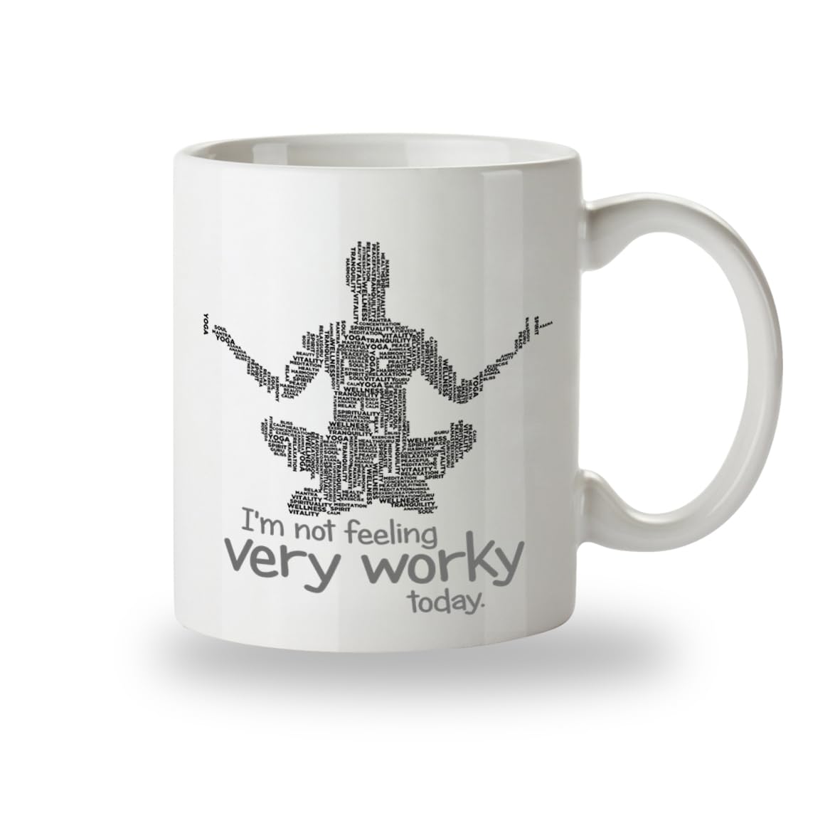 Kruzroyal Not Feeling Worky Funny Mug, Novelty Yoga Coffee Cup, Gag Gift for Work Colleagues and Friends