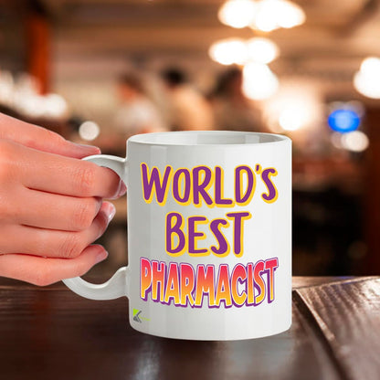 Kruzroyal DZ858 World's Best Pharmacist Mug 11oz - White Ceramic Cup for Chemist, Technician - Ideal Birthday, Retirement, Thank You Present