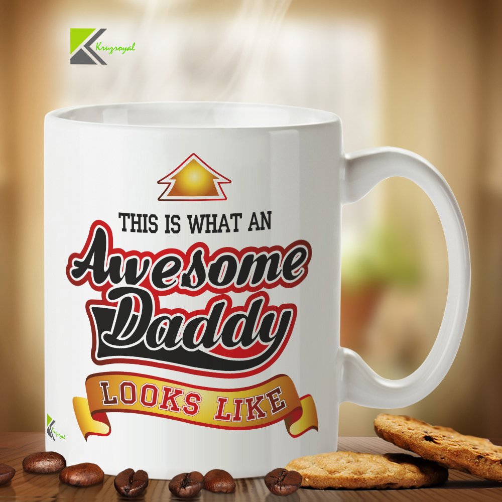 Kruzroyal DZ242 This is What an Awesome Daddy Looks Like Funny Novelty Great Gift Idea Coffee Tea Mug