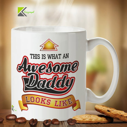 Kruzroyal DZ242 This is What an Awesome Daddy Looks Like Funny Novelty Great Gift Idea Coffee Tea Mug