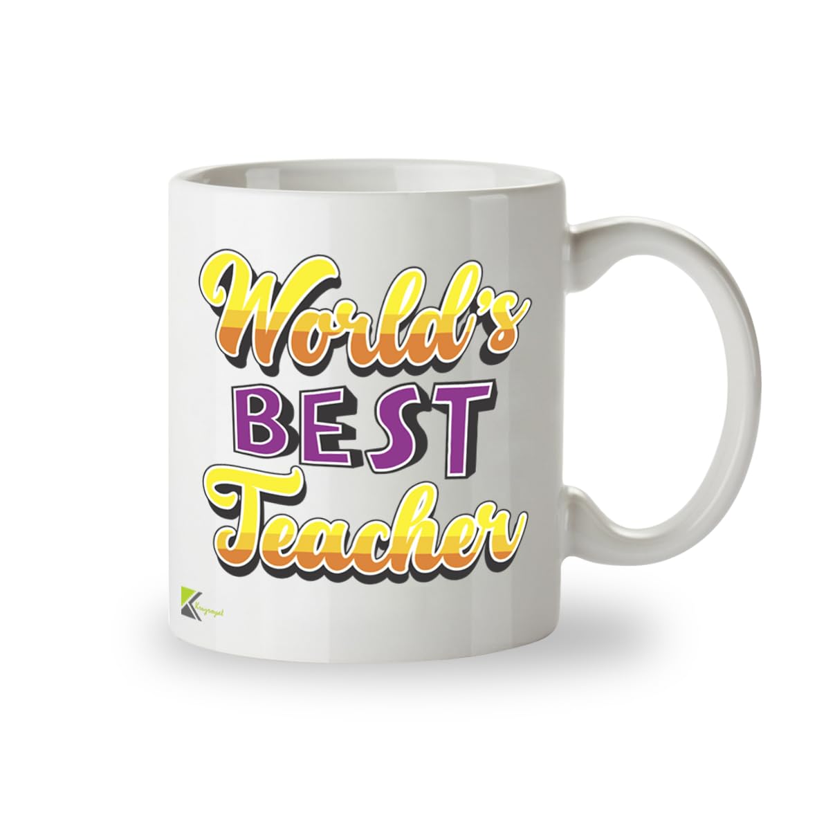 Kruzroyal DZ833 World's Best Teacher Mug 11oz - White Ceramic Cup for Teaching Assistant, Tutor - End of Year, Thank You Present for Him or Her