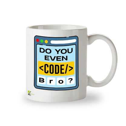Kruzroyal Do You Even Code Bro Funny Mug - Novelty Programmer Gift for Developer Coder Men Women Colleague