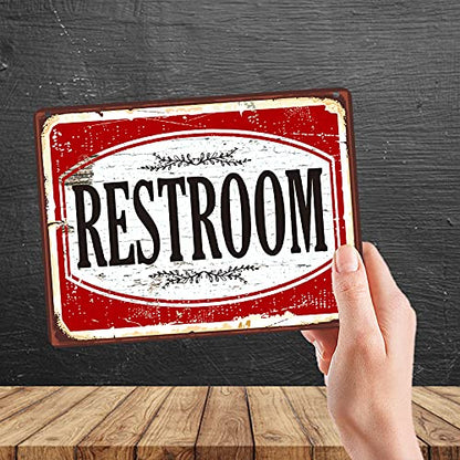 Kruzroyal MP409 Restroom Sign Funny Novelty Retro Vintage Metal Wall Sign Plaque 20cm x 15cm