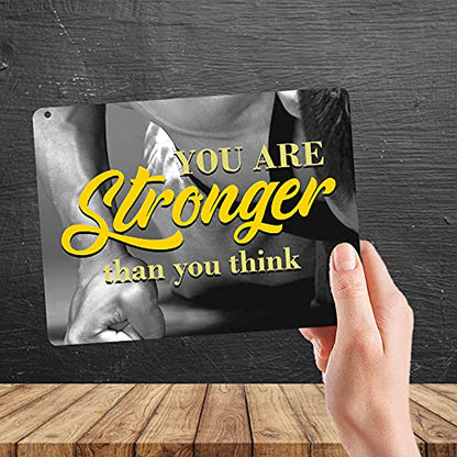 Kruzroyal MP471 You are stronger than you think/Motivational quote Funny Novelty Retro Vintage Metal Wall Sign Plaque 20cm x 15cm