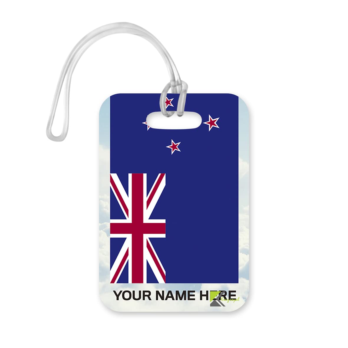 PLT277 Personalised Name with New Zealand Flag Novelty Funny Unique Designer Gift Glossy Plastic Suitcase Luggage Tag