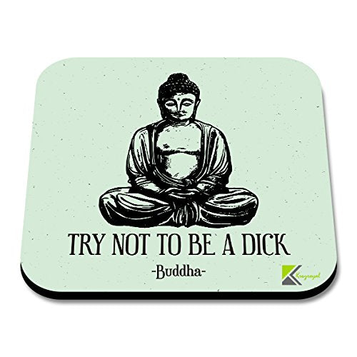 CS036 Try not to be a d*ck/Rude Novelty Funny Coffee Tea Drink Gift Glossy MDF Wooden Coaster