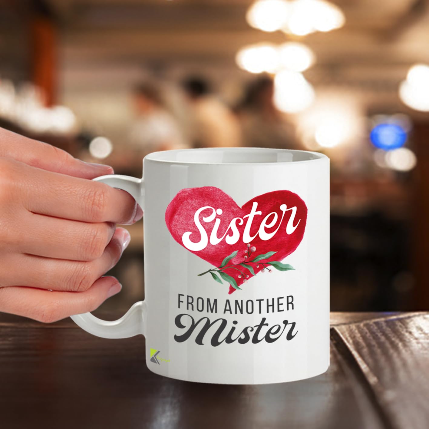 Kruzroyal Sister from Another Mister Mug - Best Friend Gift for Women, Bestie, Work Mate - Heartfelt Friendship Cup