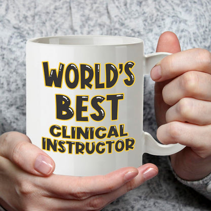 Kruzroyal DZ822 World's Best Clinical Instructor Mug 11oz - White Ceramic Coffee & Tea Cup for Nursing Preceptor, Mentor - Thank You Appreciation Present