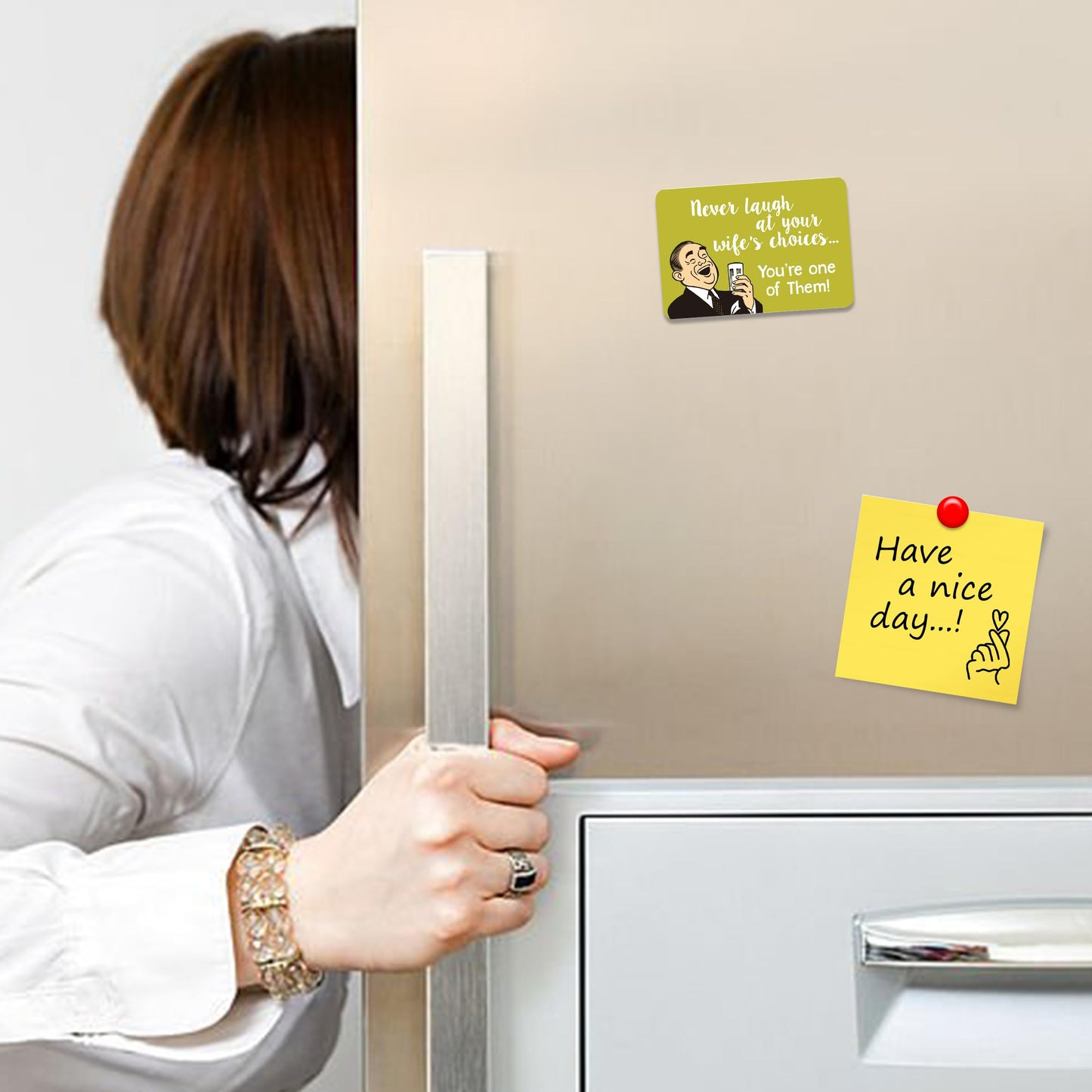 Kruzroyal FM170 Never laugh at your wife's choices.. you're one of them! Novelty Funny Gift Idea Glossy Rectangle Metal Fridge Magnet