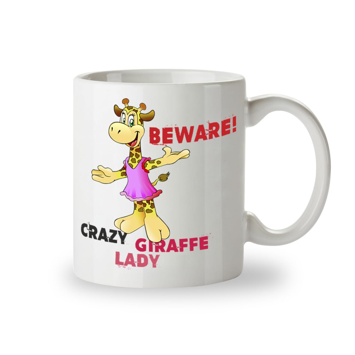 Kruzroyal Crazy Giraffe Lady Funny Mug, Novelty Coffee Cup, Gift for Women, Animal Lover