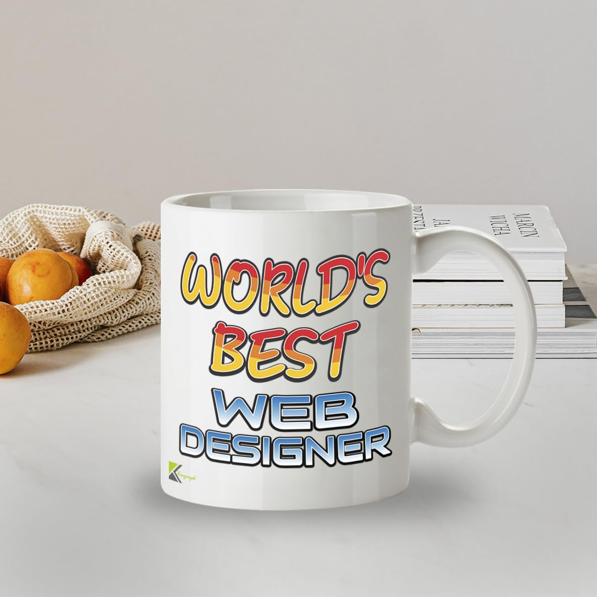 Kruzroyal DZ852 World's Best Web Designer Mug 11oz - White Ceramic Cup for Developer, Coder, UI/UX Pro - Funny Birthday, Thank You Present