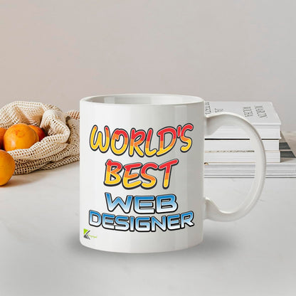 Kruzroyal DZ852 World's Best Web Designer Mug 11oz - White Ceramic Cup for Developer, Coder, UI/UX Pro - Funny Birthday, Thank You Present