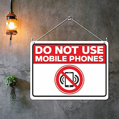 Kruzroyal MP462 Do Not Use Mobile Phones Funny Novelty Retro Vintage Metal Wall Sign Plaque 20cm x 15cm