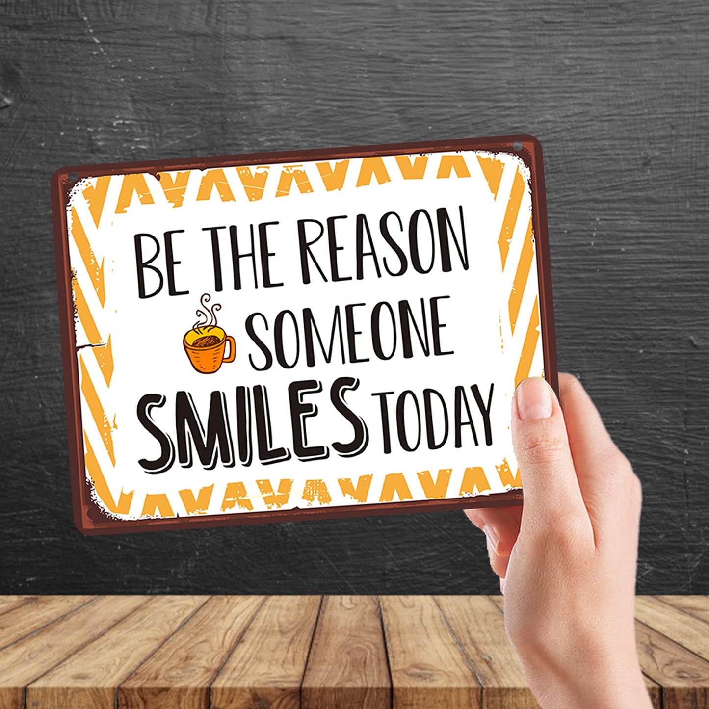 Kruzroyal MP178 Be the reason someone smiles today Funny Novelty Retro Vintage Metal Wall Sign Plaque 20cm x 15cm