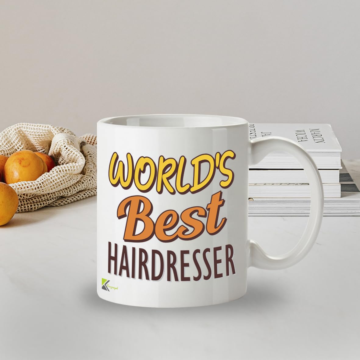 Kruzroyal DZ877 World's Best Hairdresser Mug 11oz - White Ceramic Cup for Stylist, Barber - Funny Birthday, Leaving or Thank You Present