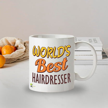 Kruzroyal DZ877 World's Best Hairdresser Mug 11oz - White Ceramic Cup for Stylist, Barber - Funny Birthday, Leaving or Thank You Present